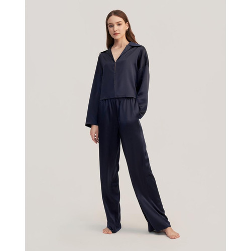 Jasmine Pyjama à enfiler en soie bleu marine Lilysilk  - Nouveautés Nuit & Loungewear