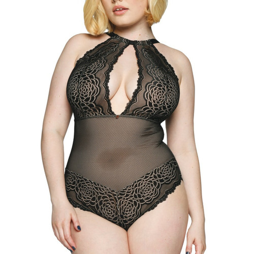 Body dentelle stretch sans armatures noir Scantilly  - Promotion lingerie sexy
