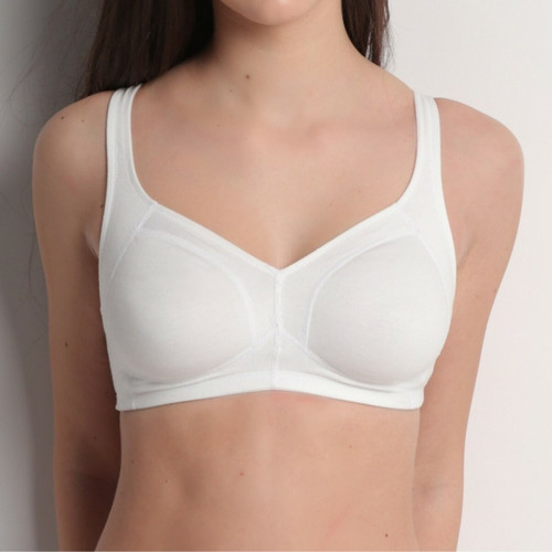 Soutien-gorge en coton sans armatures blanc - Jolidon - Inspiration lingerie