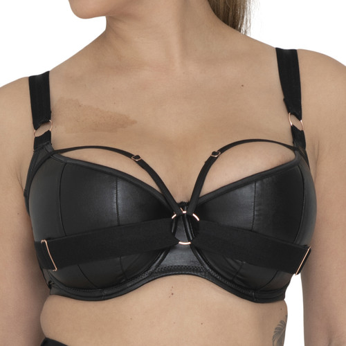 Soutien-gorge corbeille armatures demi-sein noir en viscose Scantilly  - Promotion lingerie sexy