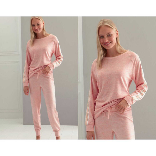 Pyjama femme style sportswear - Rose en viscose - Becquet - Becquet loungewear femme