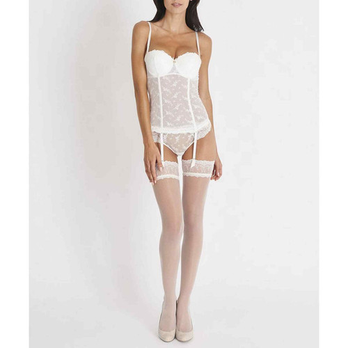 Guepiere blanche Aubade  - Body guepiere serre taille