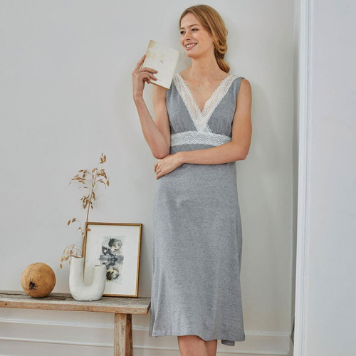 Nuisette MILLERE S gris en coton - Becquet - Becquet loungewear femme