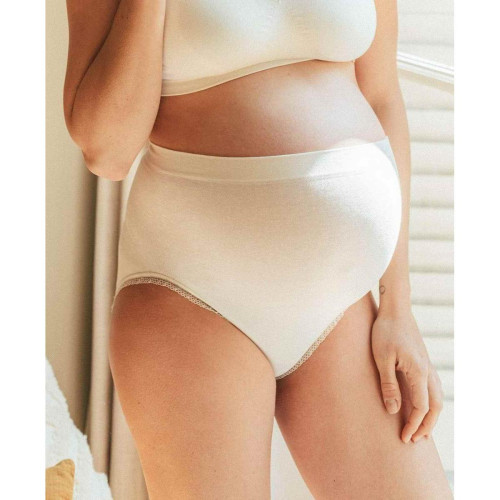 Culotte de grossesse - Blanc en coton Cache Coeur  - Culottes et shorties maternité