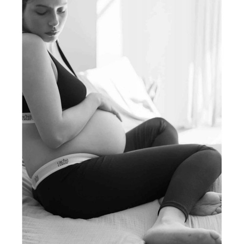 Leggings de grossesse - Noir Cache Coeur  - Culottes et shorties maternité