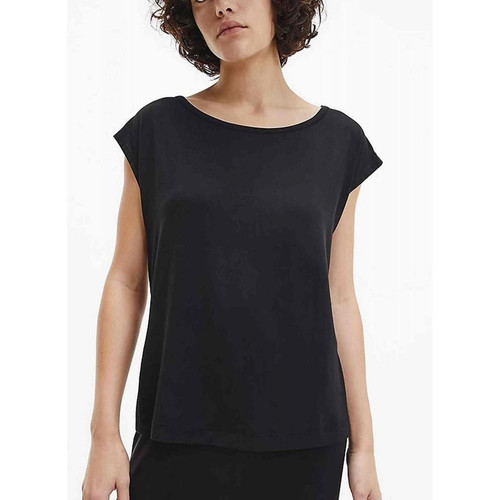 T-shirt col rond large à manches courtes - Noir en coton modal - Calvin Klein Underwear - Calvin klein underwear femme