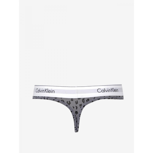 String - Gris imprimé en coton  Calvin Klein Underwear  - Promotions strings et tangas
