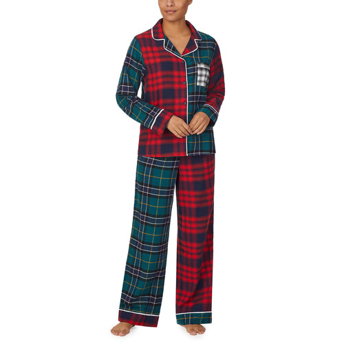 Ensembe Pyjama à Manches Longues bleu canard en coton DKNY