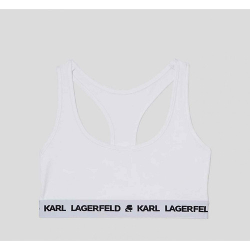 Bralette sans armatures logotée - Blanc Karl Lagerfeld  - Soutiens gorge bonnet c petits prix