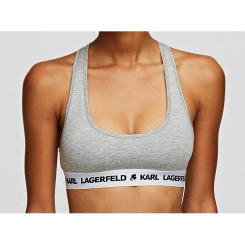 Bralette sans armatures logotee - Gris Karl Lagerfeld  - 40 lingerie promo 60 a 70