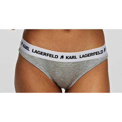 Lot de 2 Culottes Logotypées Grises Karl Lagerfeld  - 40 lingerie promo 60 a 70