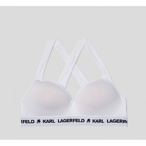 Soutien-gorge rembourré sans armatures logoté - Blanc Karl Lagerfeld  - Soutiens gorge bonnet c petits prix