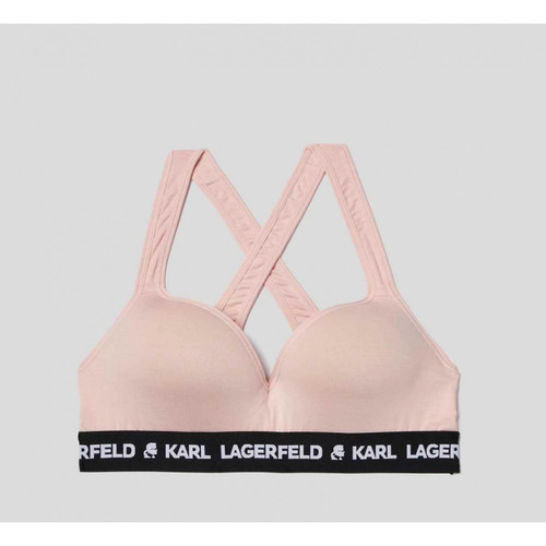 Soutien-gorge rembourré sans armatures logoté - Rose Karl Lagerfeld