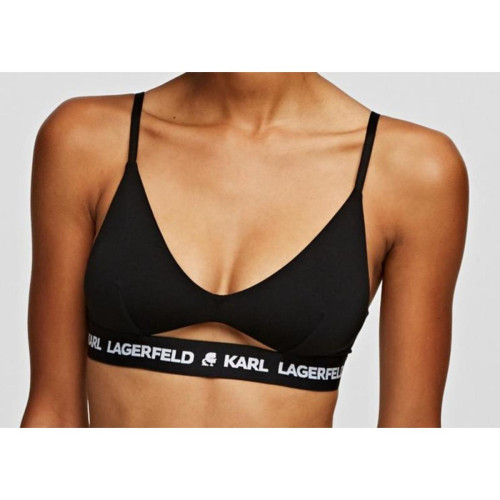 Soutien-gorge triangle sans armatures logote - Noir - Karl Lagerfeld - Karl Lagerfeld Lingerie