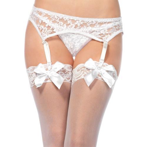 Porte-jarretelles brodé blanc Leg Avenue  - Promotion lingerie sexy