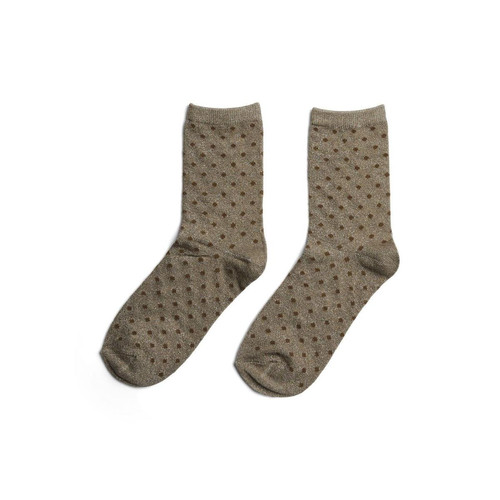 Chaussettes à paillettes marron en coton Gigi Pieces  - Socquettes et mi-bas