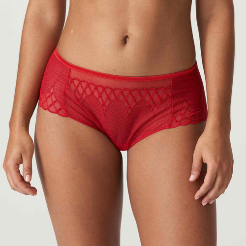 Shorty string dentelle graphique - Rouge Prima Donna  - 6 culottes shorties tangas strings rouge