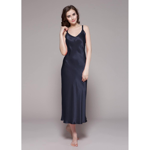 Chemise De nuit En Soie  Robe Sexy Pour Femme bleu marine - Lilysilk - Nouveautés Homewear