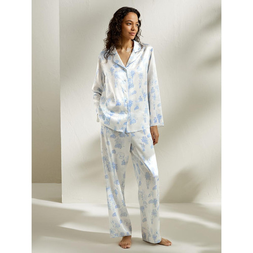 Ensemble pyjama longa Terra blanc en soie LilySilk  - Lingerie de nuit et Loungewear