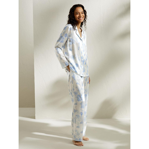 Ensemble pyjama longa Terra blanc en soie