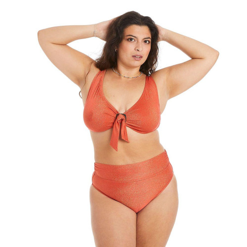 Haut de maillot de bain à armatures orange Maui Camille Cerf x Pomm Poire  - Maillots de bain Nouveautés