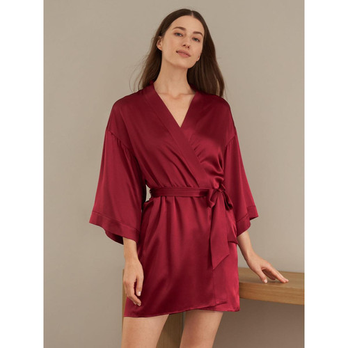 Mini peignoir en soie brillante pour femme rouge Lilysilk  - Lingerie de nuit et Loungewear