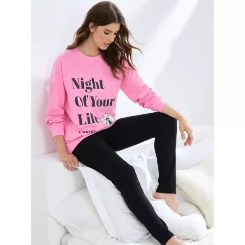 Pyjama 2 pièces : T-shirt à manches longues + pantalon - Nouveautés Nuit & Loungewear