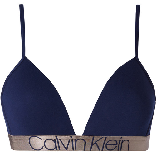 Soutien-gorge triangle sans armatures bleu en coton - Calvin Klein Underwear - Calvin klein underwear femme
