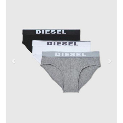 Pack de 3 slips coton stretch ceinture elastique - Diesel Underwear noir