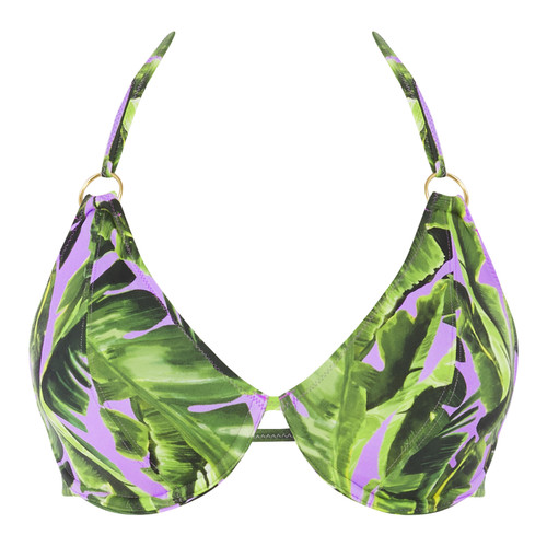 Haut de maillot de bain tour de cou armatures - Jungle Oasis vert Freya