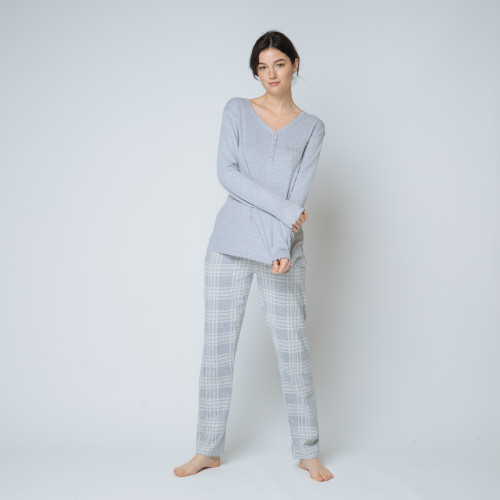 Pyjama deux pièces, pantalon à carreaux Iconic