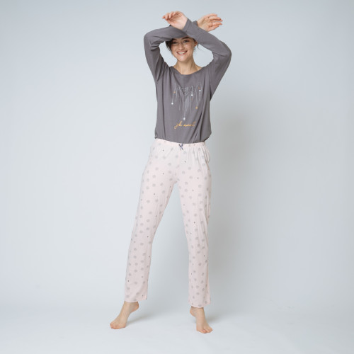 Pyjama deux pièces, pantalon imprimé Iconic