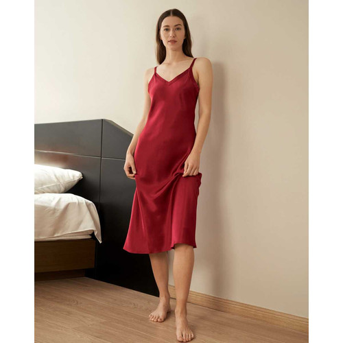 Chemise De nuit En Soie  Robe Sexy Pour Femme rouge Lilysilk