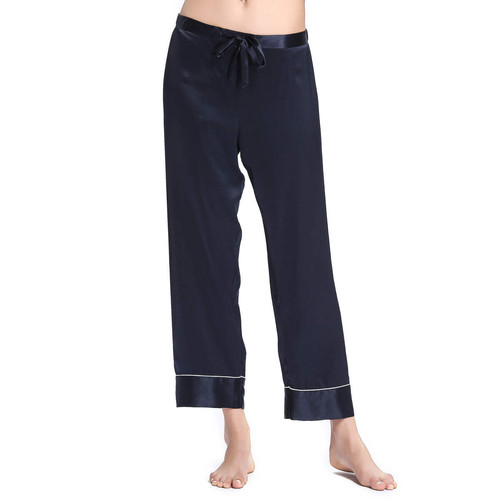 Pyjama en Soie Femme  Liseré Contrastant bleu marine Lilysilk  - Lingerie de nuit et Loungewear