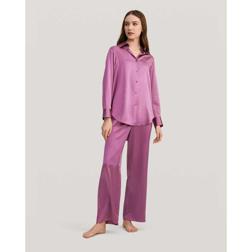 Viola Pyjama surdimensionné en soie violet Lilysilk