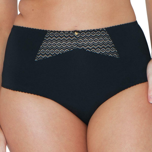 Slip taille haute avec porte jarretelles amovibles noir - Curvy Kate - 40 lingerie promo 30 a 40