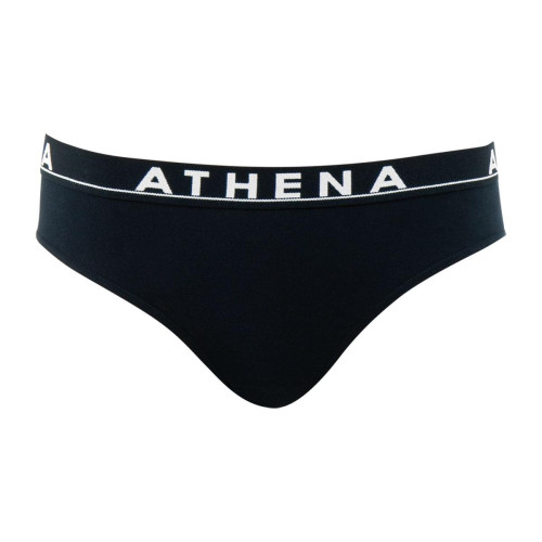 Slip femme Easy Color noir en coton Athéna  - Athena