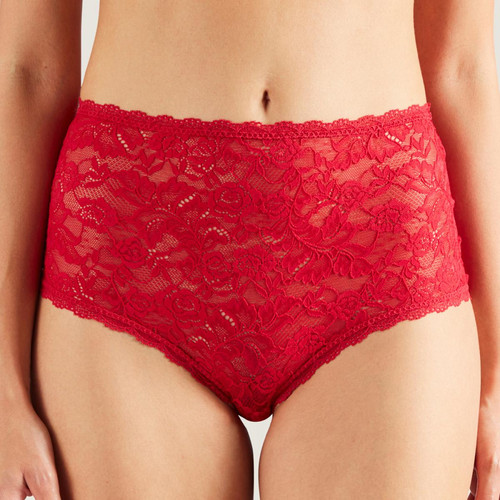 Culotte taille haute - 6 culottes shorties tangas strings rouge