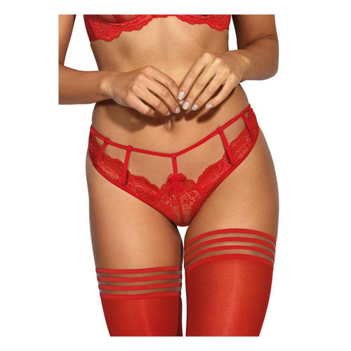 String - 6 culottes shorties tangas strings rouge