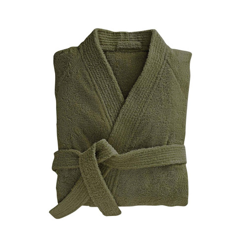 Peignoir de bain LAUREAT  vert kaki en coton - Becquet - Lingerie de nuit et Loungewear