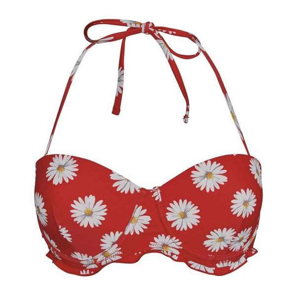 Haut de maillot de bain armatures Rouge à motif fleur Brigitte Bardot