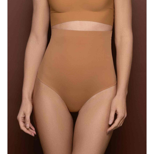 String taille haute invisible Marron Invisible Bye Bra  - Culottes, strings et shorty pas chers