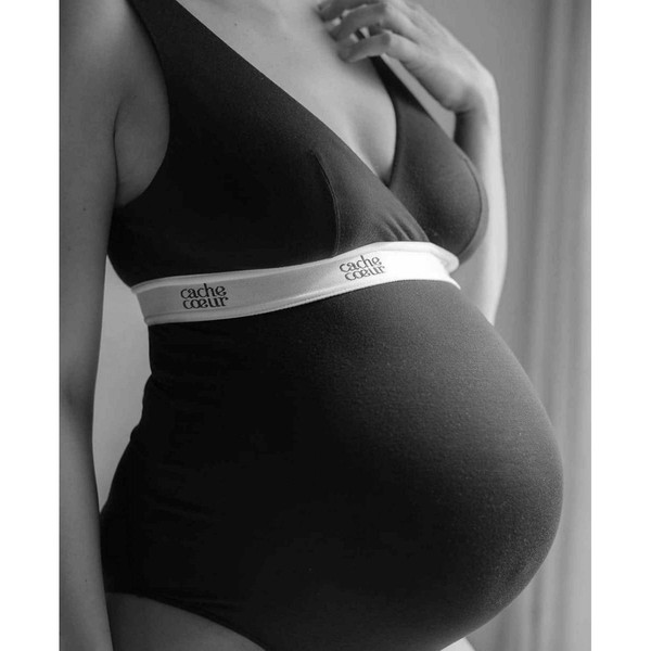 Body grossesse et allaitement - Noir Cache Coeur