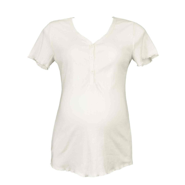 T-shirt de grossesse et d'allaitement - Blanc en coton bio