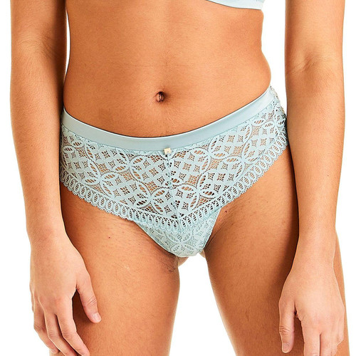 Shorty tanga Vert - Camille Cerf x Pomm Poire - Lingerie grandes tailles culottes strings tangas shorties 48 a 52