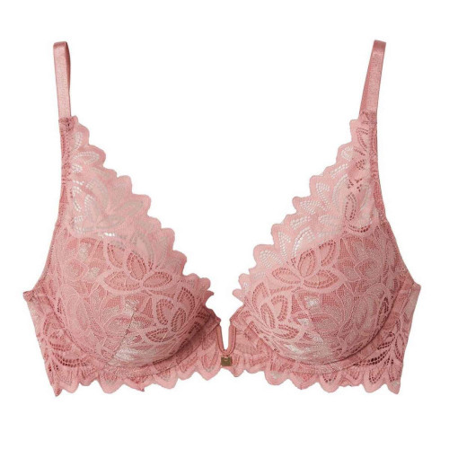 Soutien-gorge plongeant armatures Rose Camille Cerf x Pomm Poire  - Toute la lingerie couleur rose