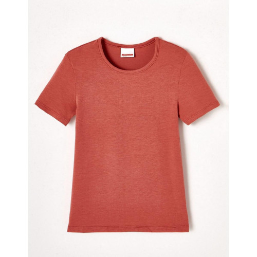 Tee-shirt Manches Courtes Rose Terracotta Thermolactyl Damart   - Damart underwear