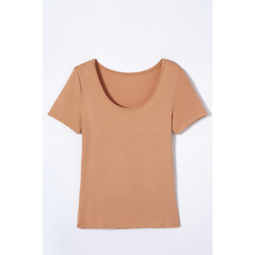 Tee-shirt manches courtes invisible ambre orange en coton