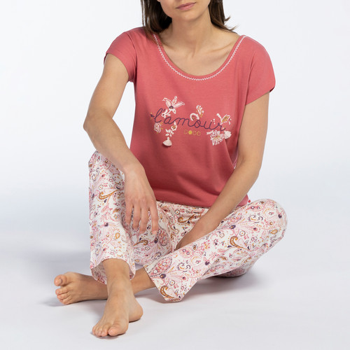 Pyjama long manches longues rose Naf Naf homewear  - Nouveautés Lingerie et Maillot