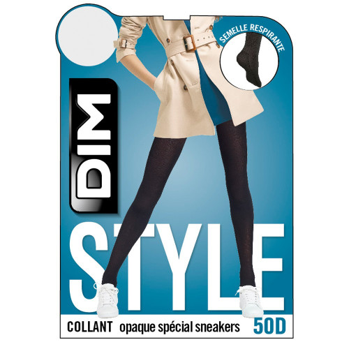 Collant opaque special sneakers noir Madame So spécial - Sélection de bas, collants et socquettes